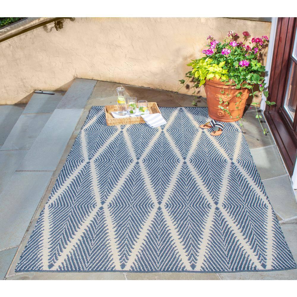 River Geometric Handmade Flatweave Area Rug