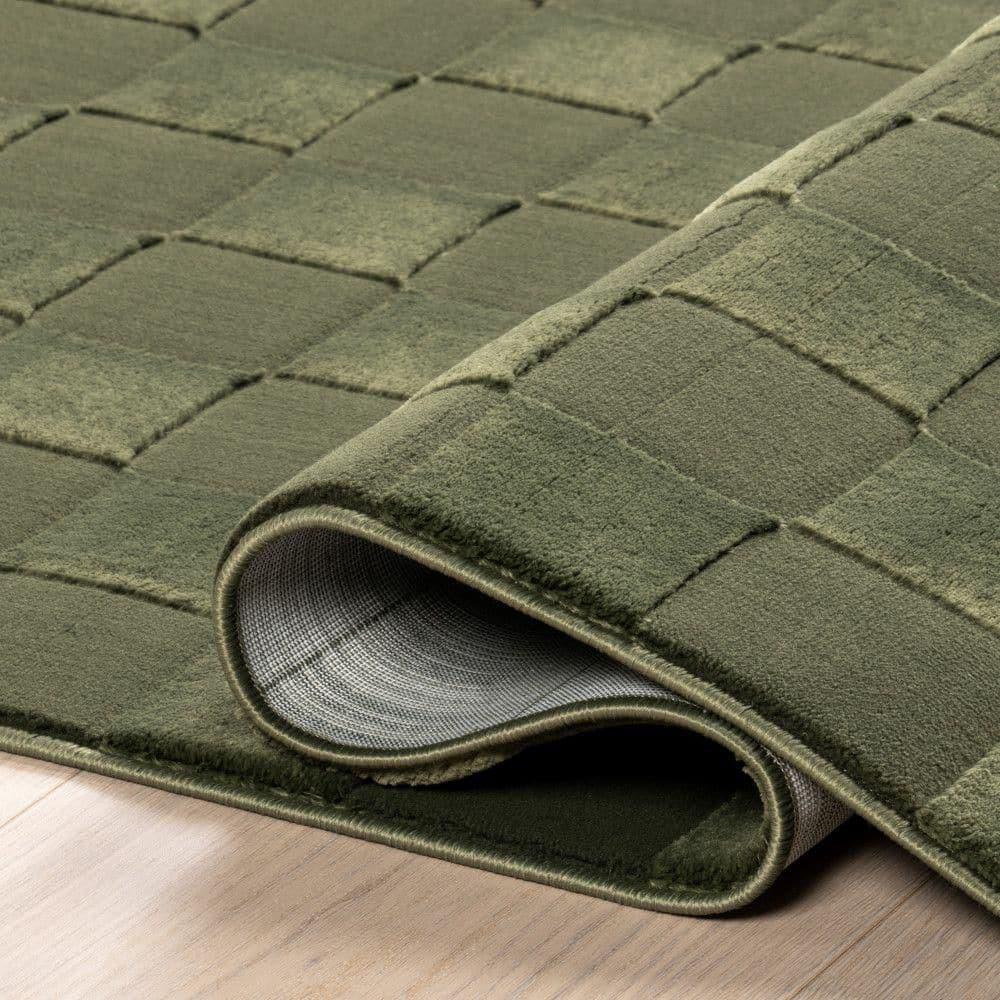 Nuloom Alaiya Checkered Pet Friendly Textured Machine Washable Area Rug, 3' x 5', Green