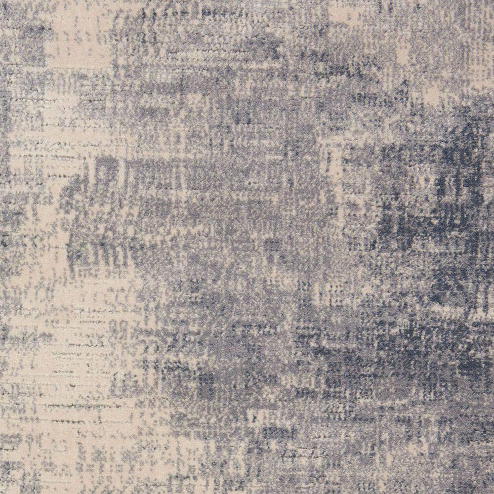 Nourison Rustic Textures Contemporary Abstract Indoor Area Rug Blue/Ivory 7'10" x round