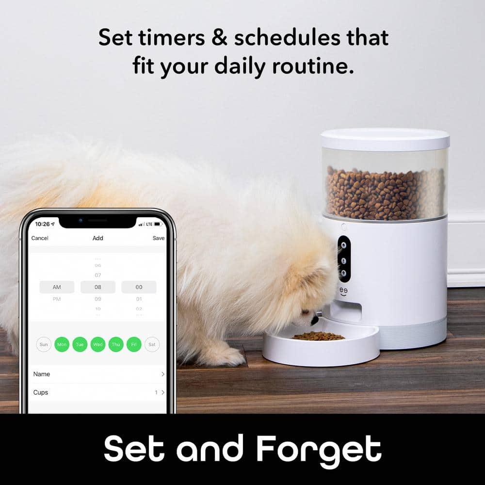 HOM Smart Pet Feeder - Automatic Cat Feeder and Dog Feeder with Portion Control and Programmable Feeding Time (4L)