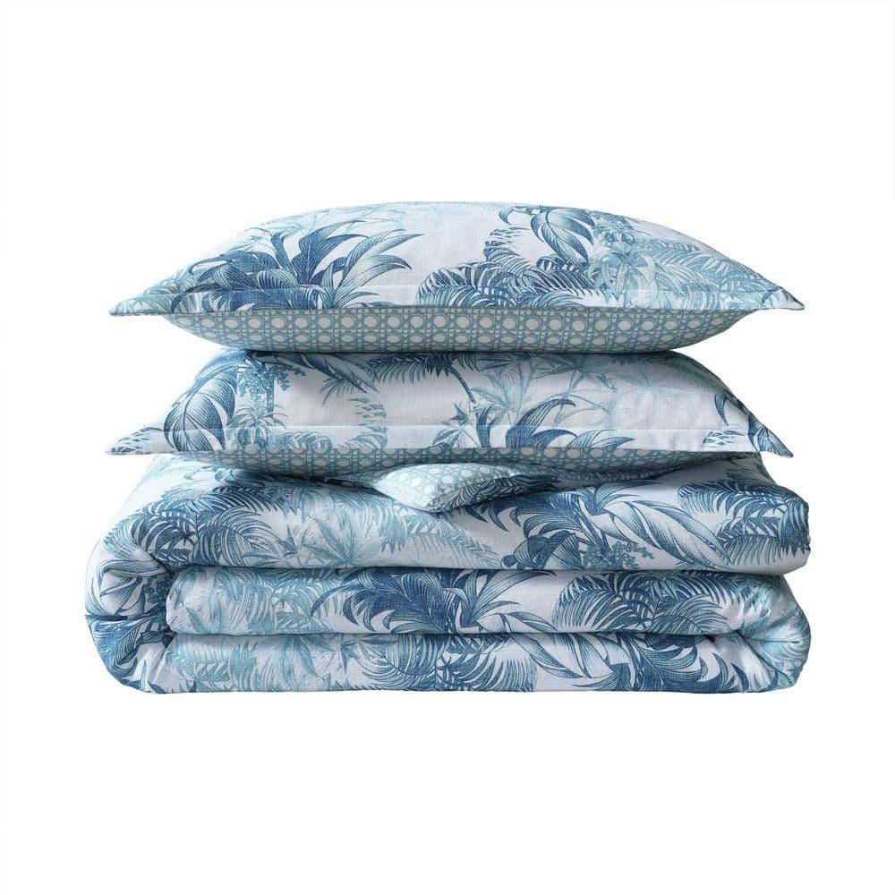 Tommy Bahama Home Tommy Bahama Legacy Palms Cotton Reversible Blue Comforter Set
