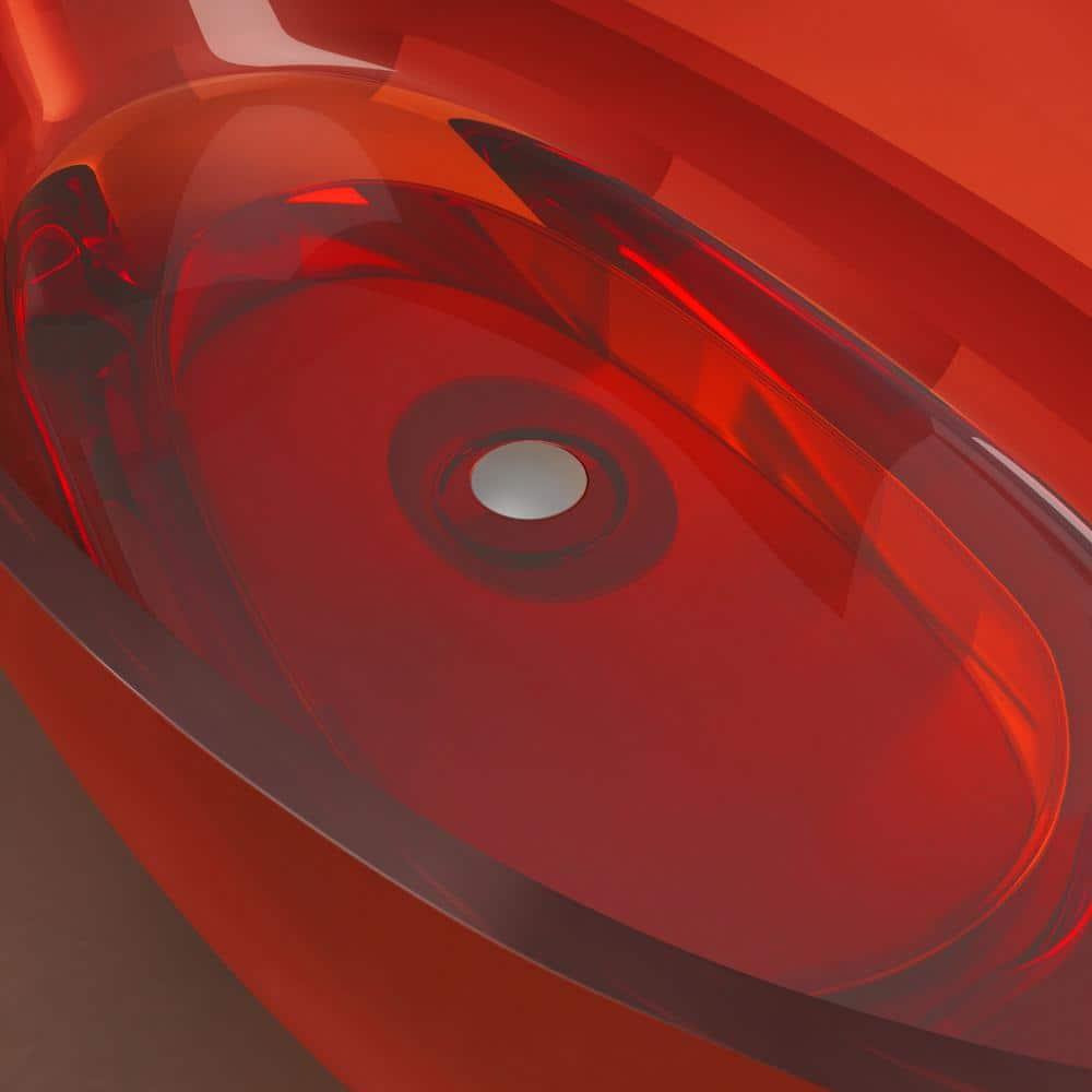 Vanity Art 59" x 31" Freestanding Soaking Stone Resin Bathtub with Polished Chrome Pop Up Drain VA6913-PRS