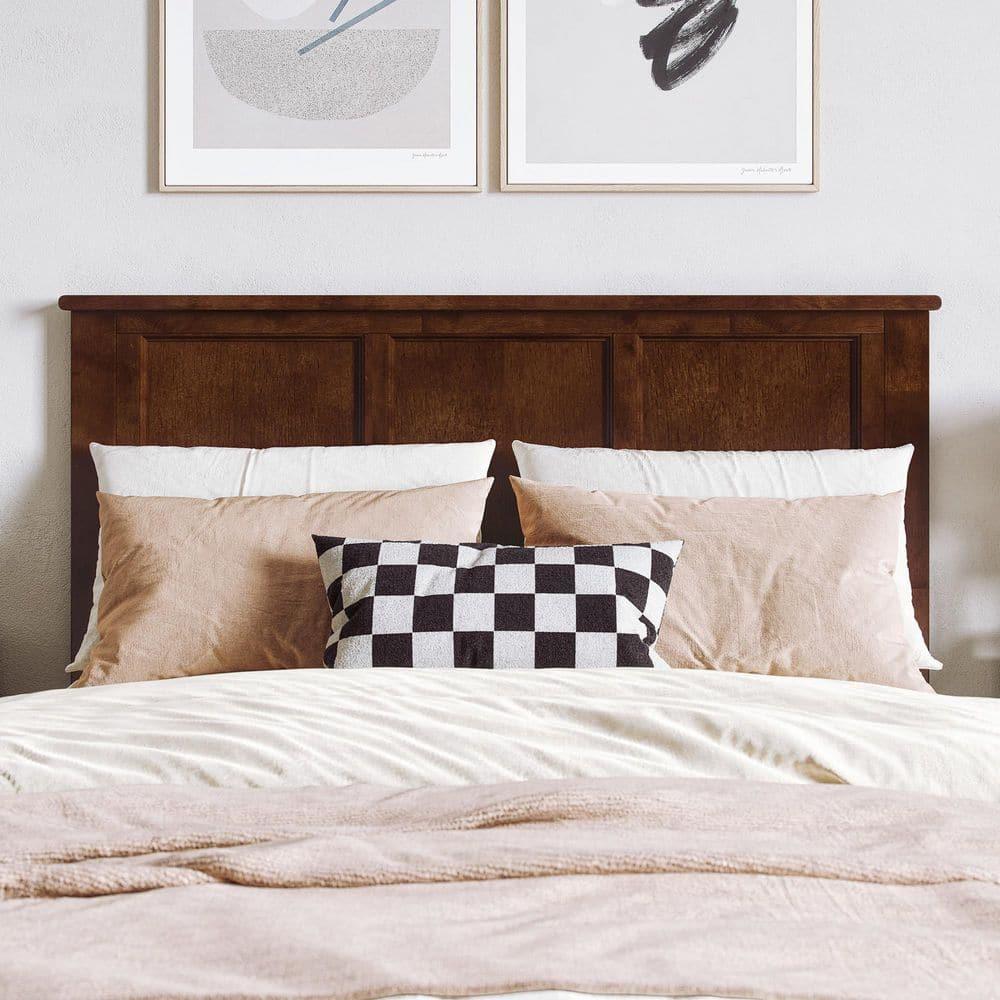 AFI Charlotte Full Solid Wood Low Profile Platform Bed, Walnut
