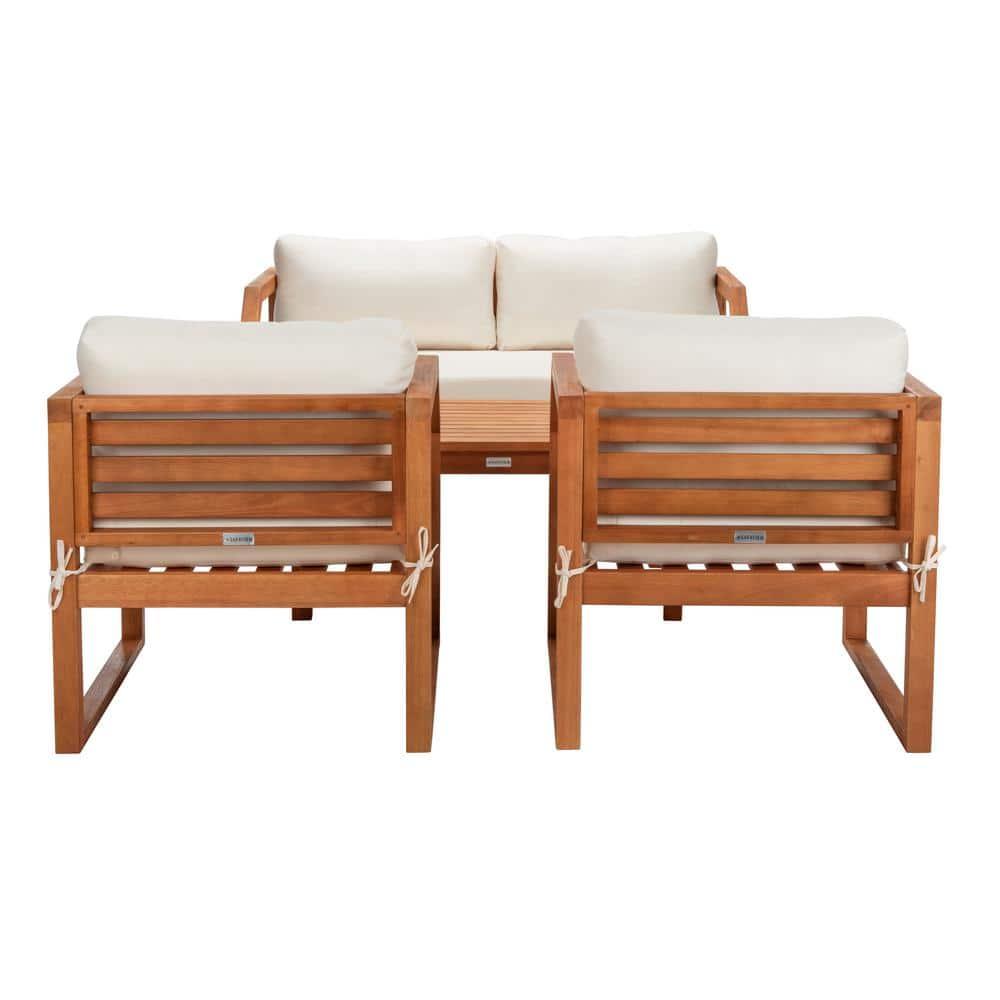 Dren 4 Piece Living Set - Indoor/Outdoor - PAT7067 - Natural/Beige - Safavieh