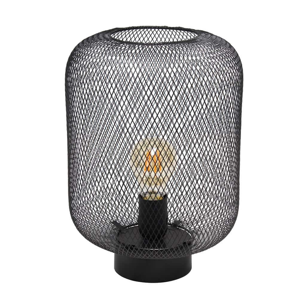 Metal Mesh Industrial Table Lamp Black - Simple Designs: ETL Listed, No Assembly Required