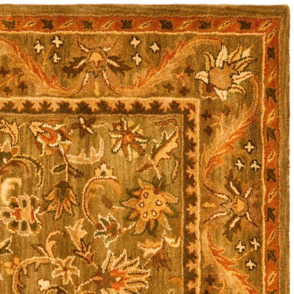Antiquity AT52 Hand Tufted Indoor Area Rug - Olive/Gold - 8'x8' - Safavieh
