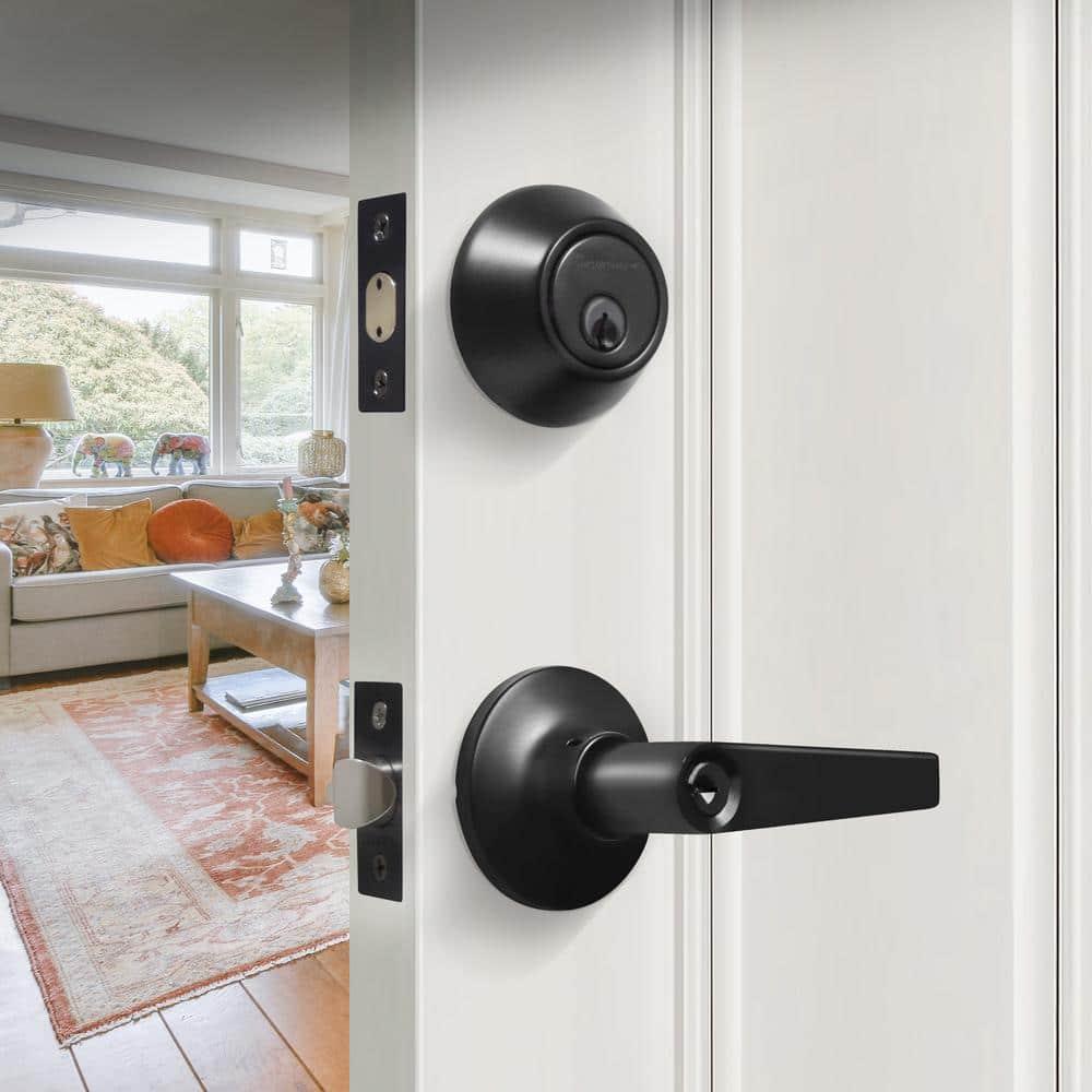 Complete Entry Lever Set with Single Cylinder Deadbolt