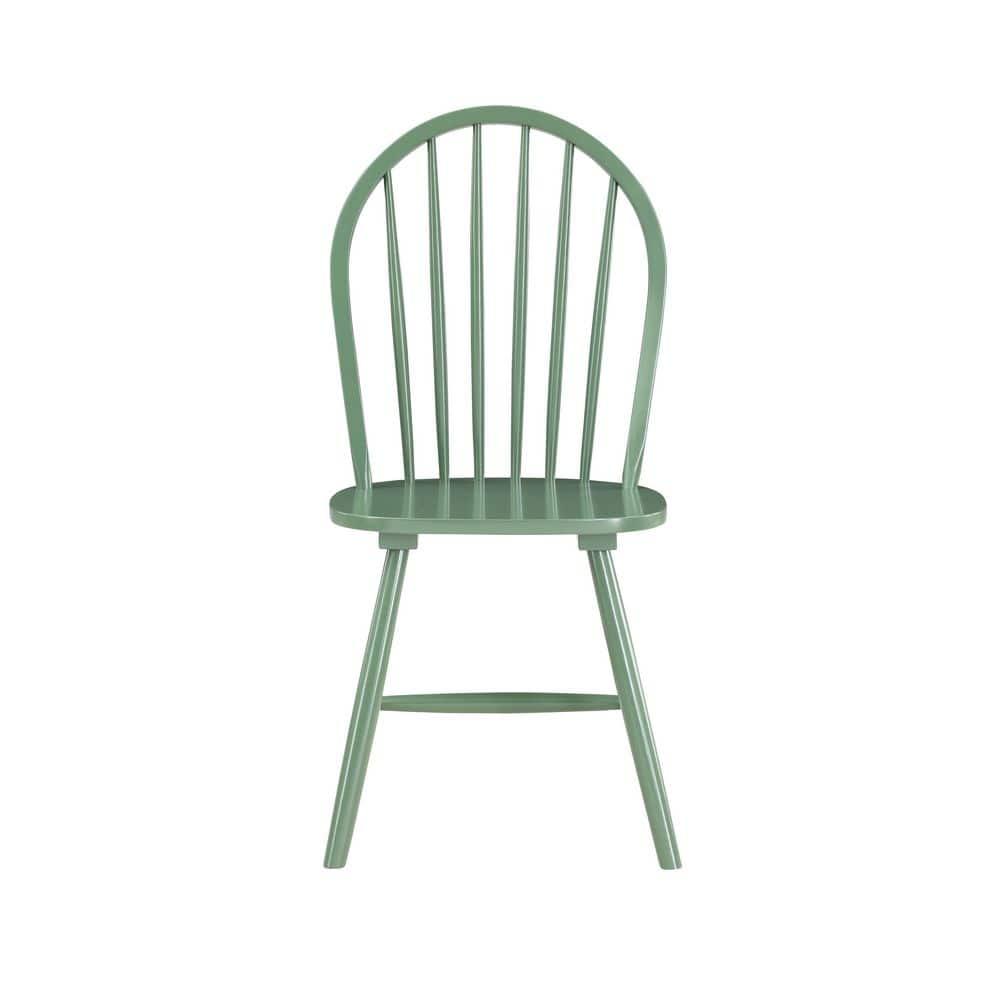 Boraam Carolina Rubberwood Equestrian Green Dining Room Chairs – Set of 2