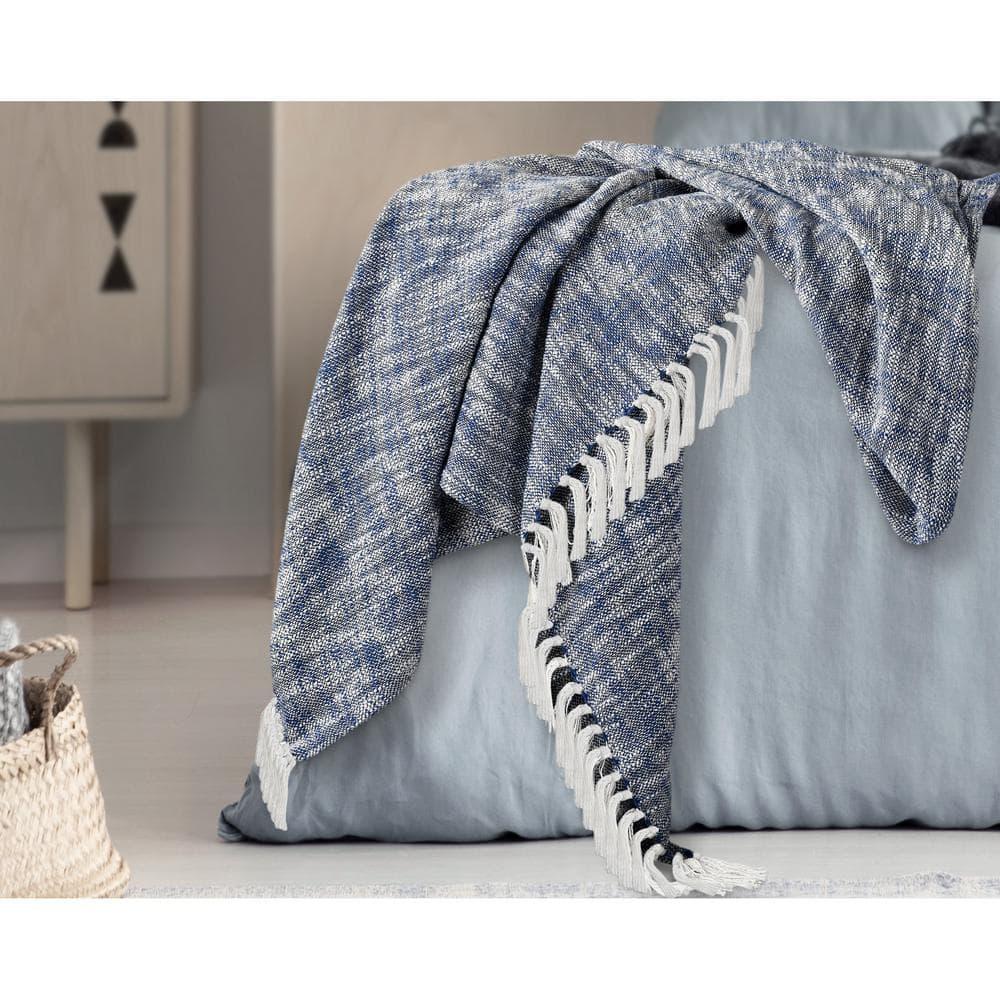 Handmade Solid 100% Cotton Woven Throw Blanket