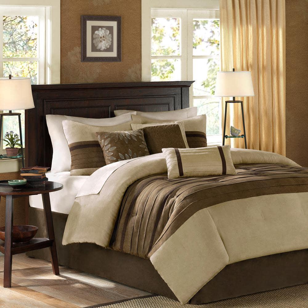 Madison Park Palmer 7 PC Pieced Faux Suede Comforter Set