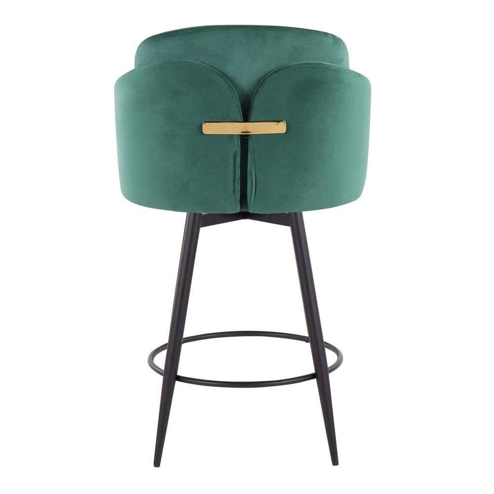 LumiSource Black Dahlia 26" Fixed-Height Counter Stool - Set of 2