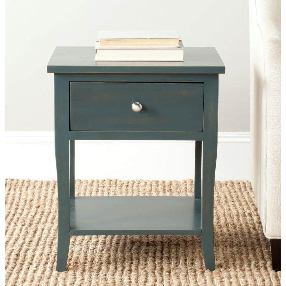 Coby Nightstand With Storage Drawer - AMH6616 - Dark Teal - Safavieh Couture