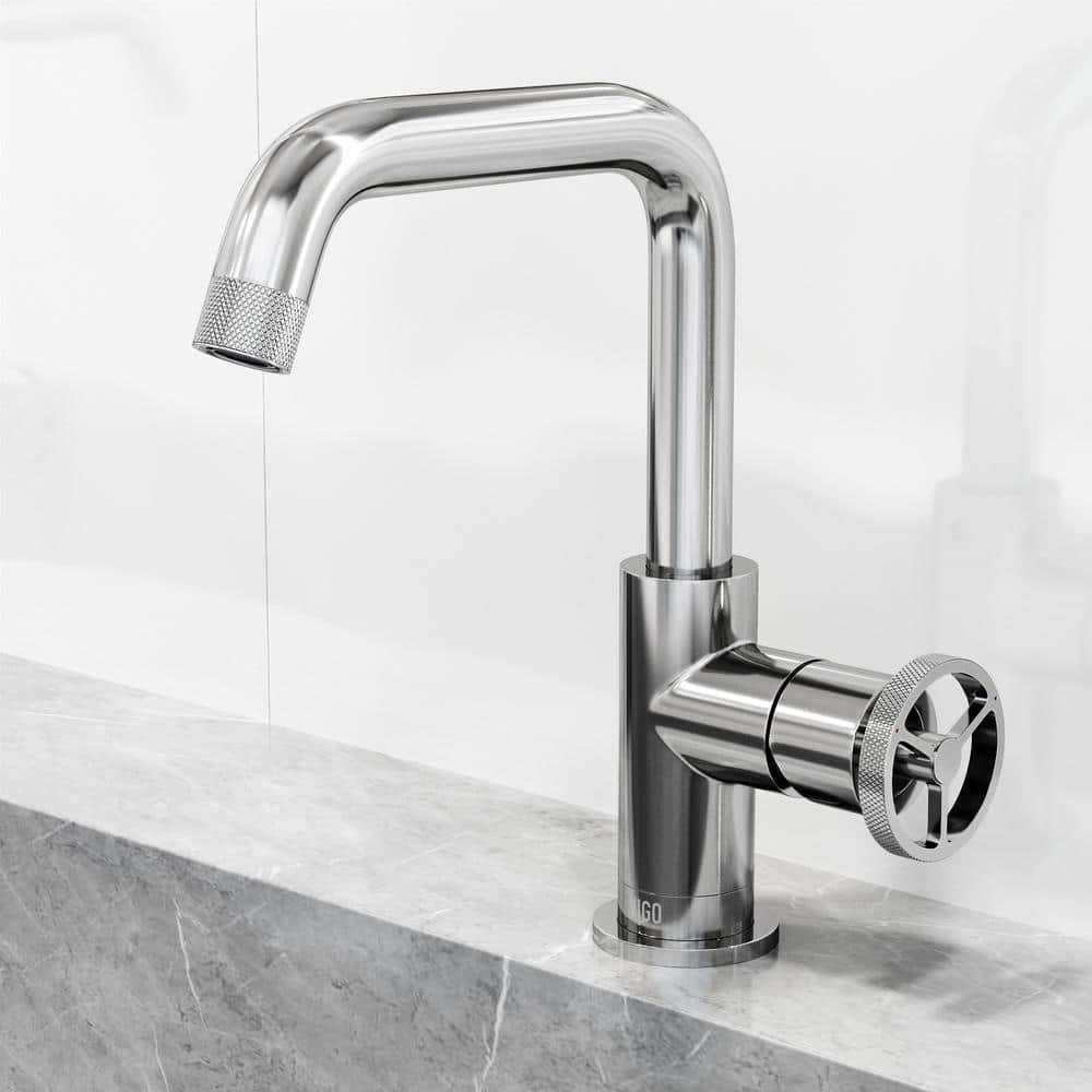 Cass 9" H Single Handle Single Hole Bathroom Faucet