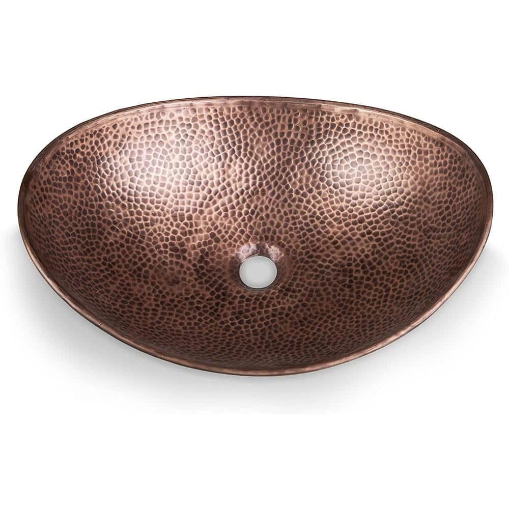 Pure Copper Hand Hammered Harbor Bathroom Vessel Sink 19"