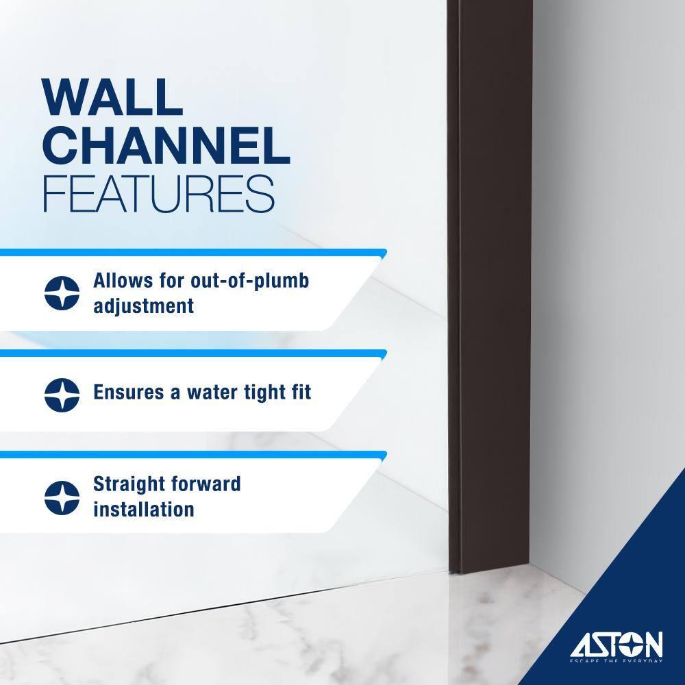 Elyse XL 34 in. W x 80 in. H Fixed Frameless Shower Door with Clear Star Cast Glass