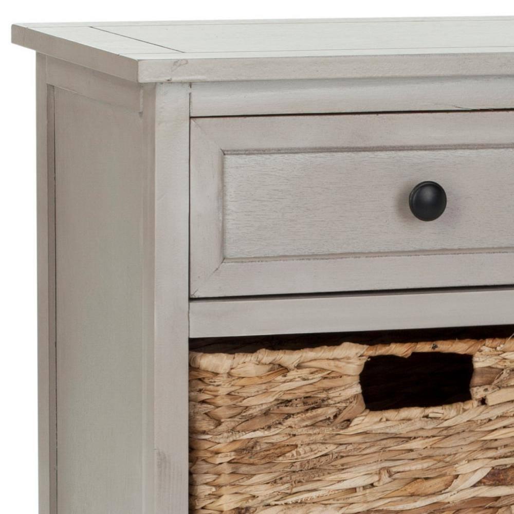 Herman Storage Unit with Wicker Baskets - Vintage Grey - Safavieh.