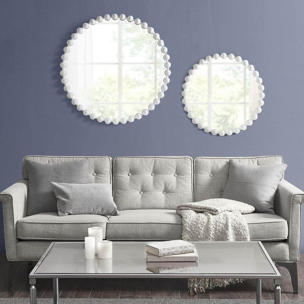 Marlowe Beaded Round Metal Wall Mirror