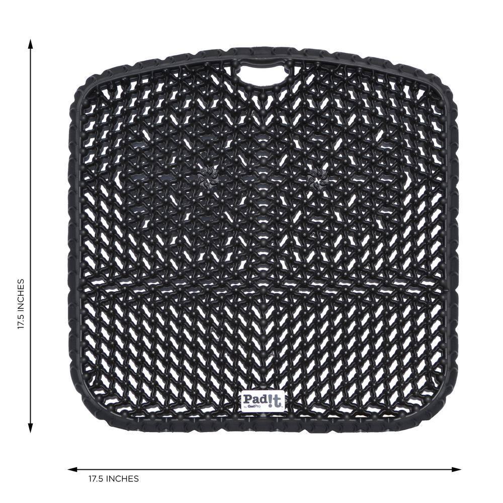 Pad-It By GelPro Multi-Purpose Seat Cushion for Indoor, Outdoor Comfort While Kneeling, Sitting Or Standing, 17.5” x 17.5”, Black