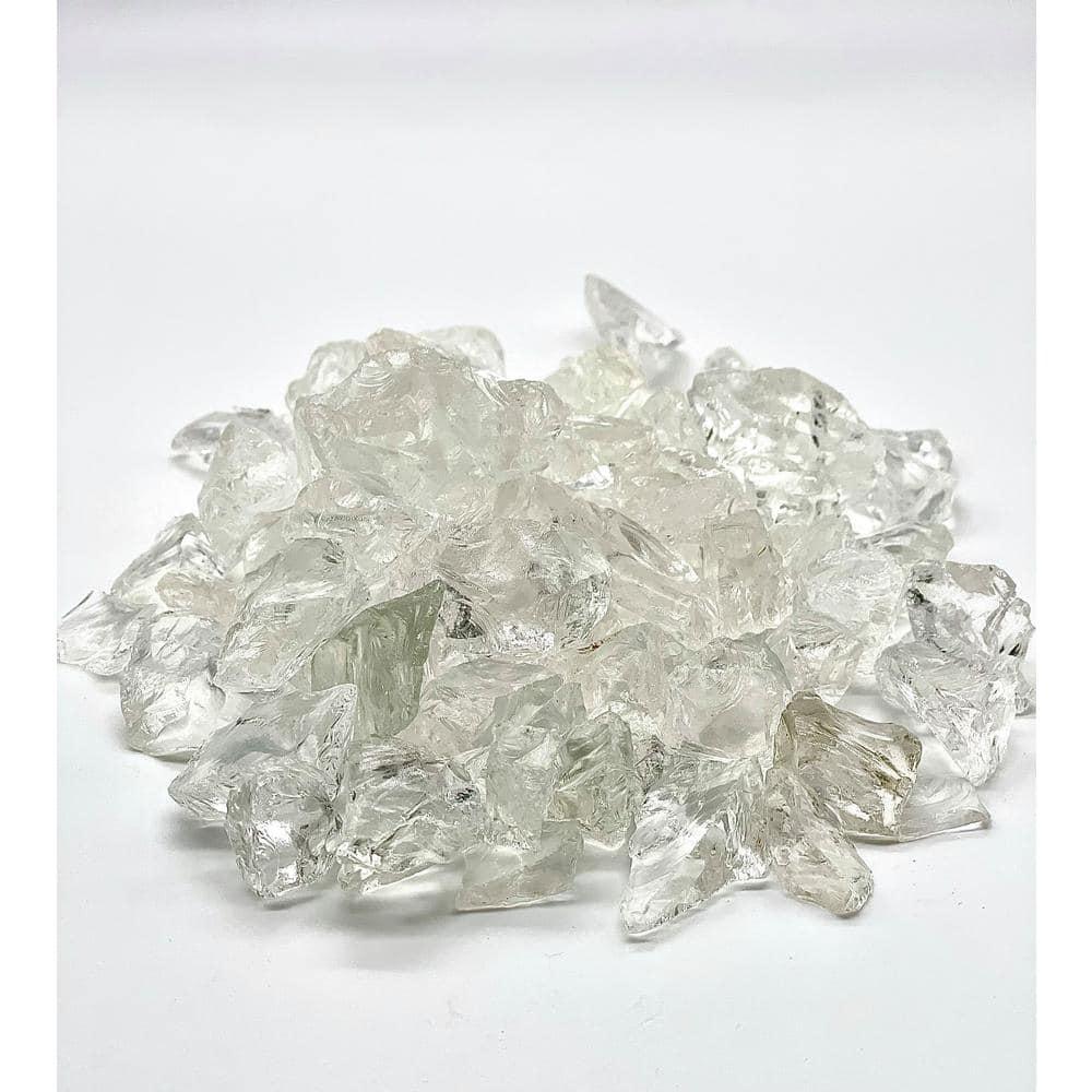 Element Fire Glass Large Crystal Clear Fire Pit Glass Rocks, 1/2"-1" 10 lbs, Indoor or Outdoor Fire Glass, Large Landscape Rock, Decorative Fire Glass