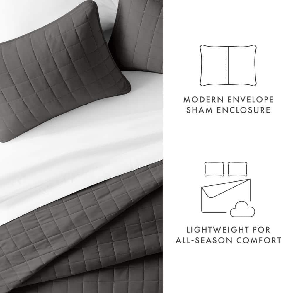 Simply Soft™ Double Brushed Microfiber Square Pattern Quilted Coverlet Set