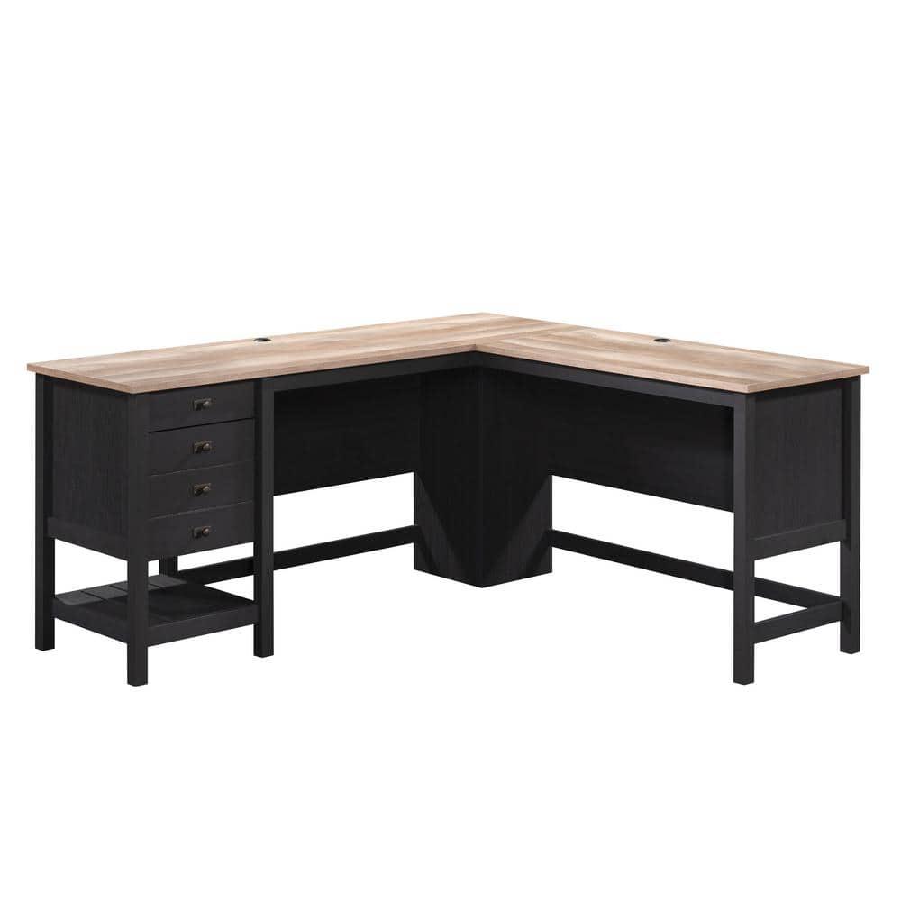Sauder Cottage Road L-Shape Desk, Raven Oak Finish