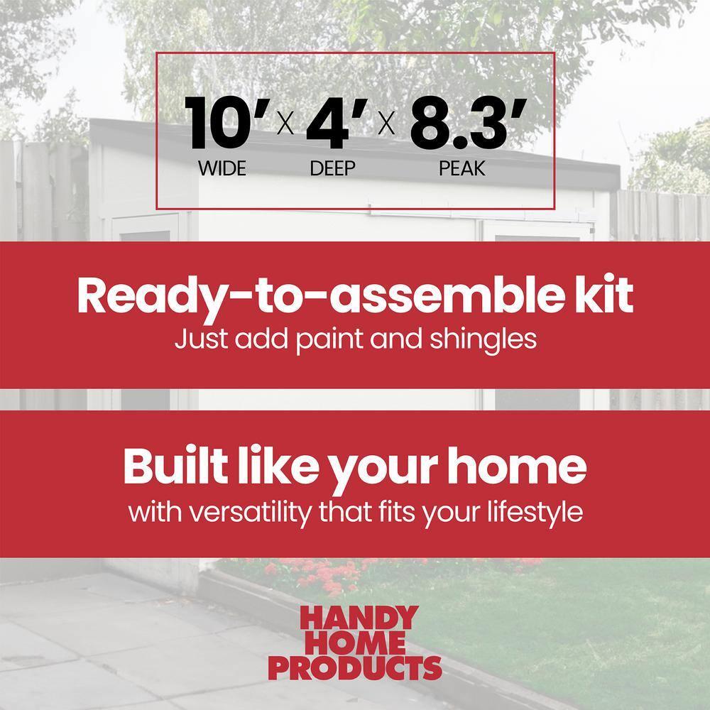 Handy Home Cambria 10 ft. W x 4 ft. D Wood Lean-To Storage Shed
