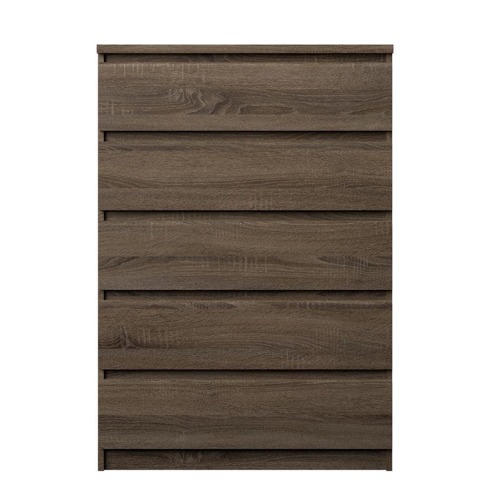 Wood Scottsdale 5 Drawer Chest in Truffle Gray-Tvilum