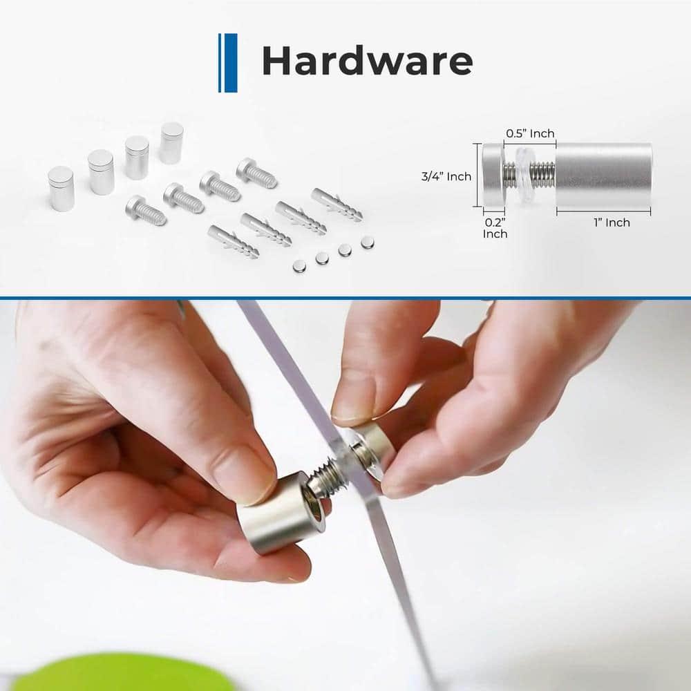 Acrylic Magnetic Picture Frames 21x27, for Photo up to 18x24 inches - Chrome Wall mount standoffs with Magnets