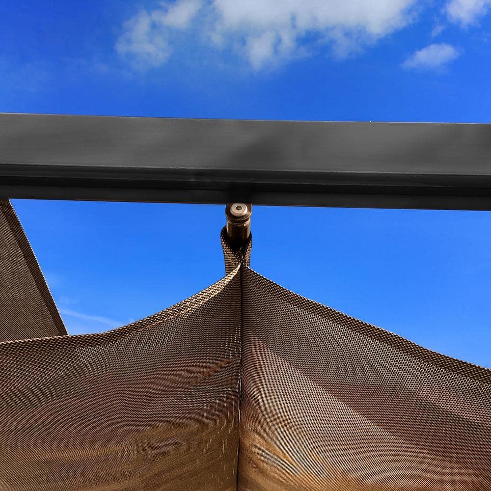 Paragon-Outdoor Florence 11 ft. x 11 ft. Aluminum Pergola in Gray Powder-Coated Finish with Adjustable Canopy