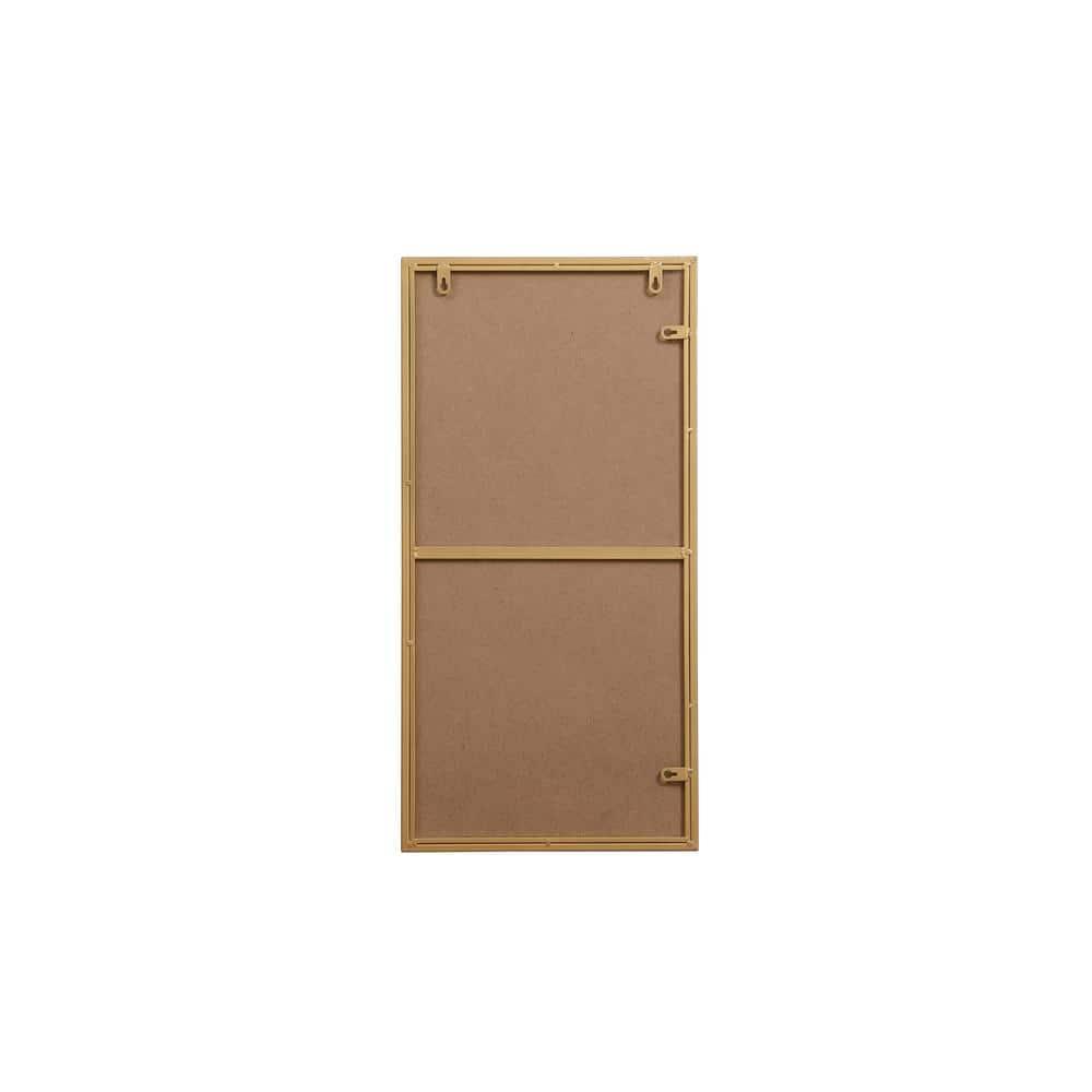 Elegant Lighting Metal frame rectangle mirror 14x28 inch in brass