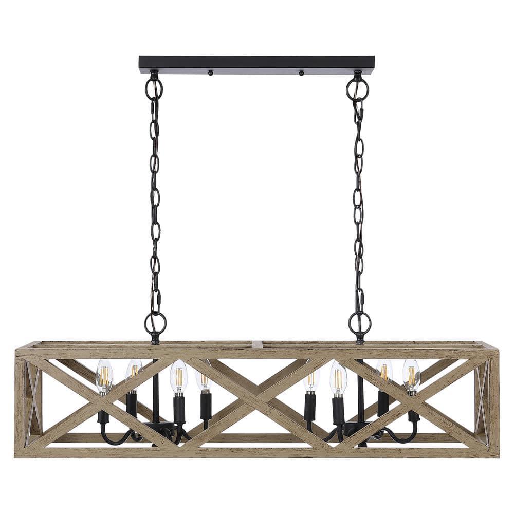 Quentin 8 Light 36" Pendant - PND4100 - Black - Safavieh