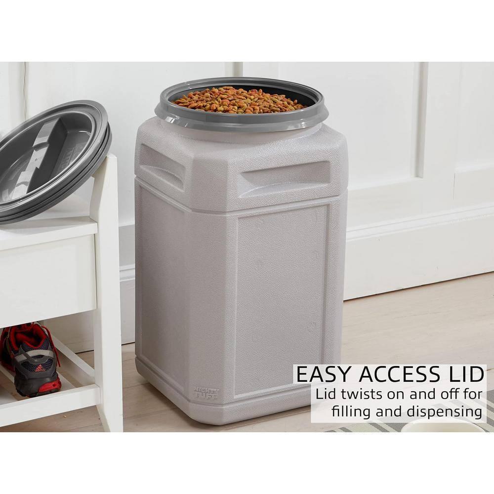 Mighty Tuff 13 Gal, up to 54 Lbs. Pet Food Storage Container with Airtight Twist Lid and Built-In Handles