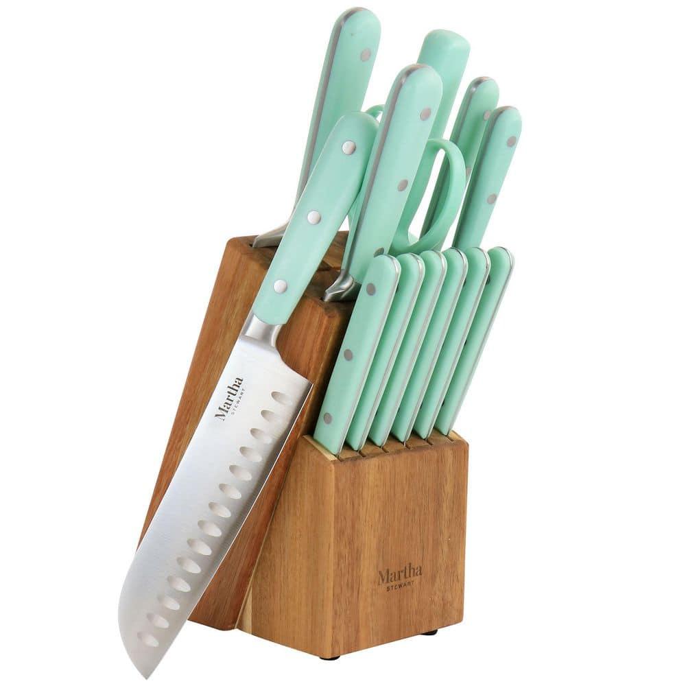 Martha Stewart 14 Piece Stainless Steel Knife Block Set