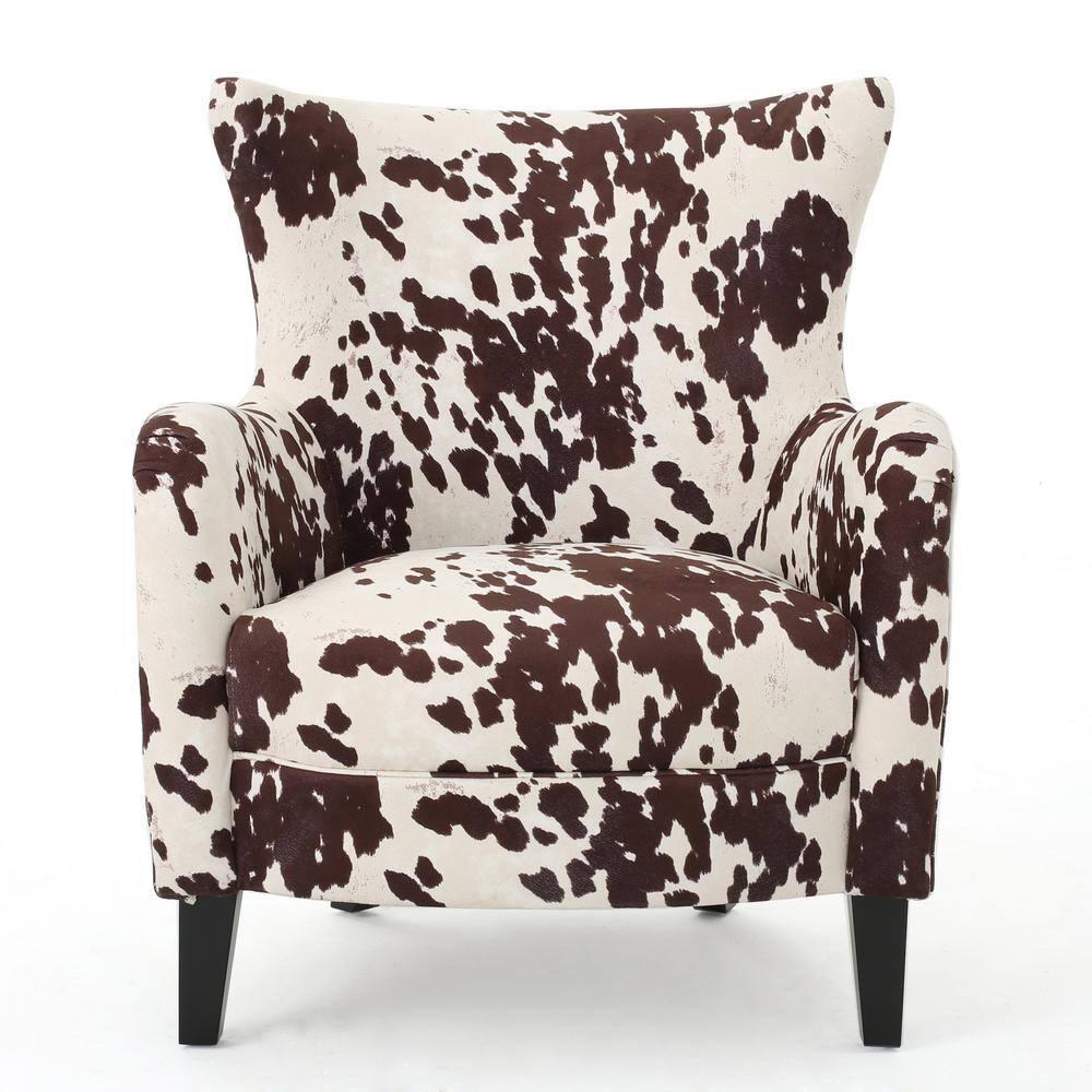 Noble House Siena Classic Milk Cow Velvet Club Chair, Beige