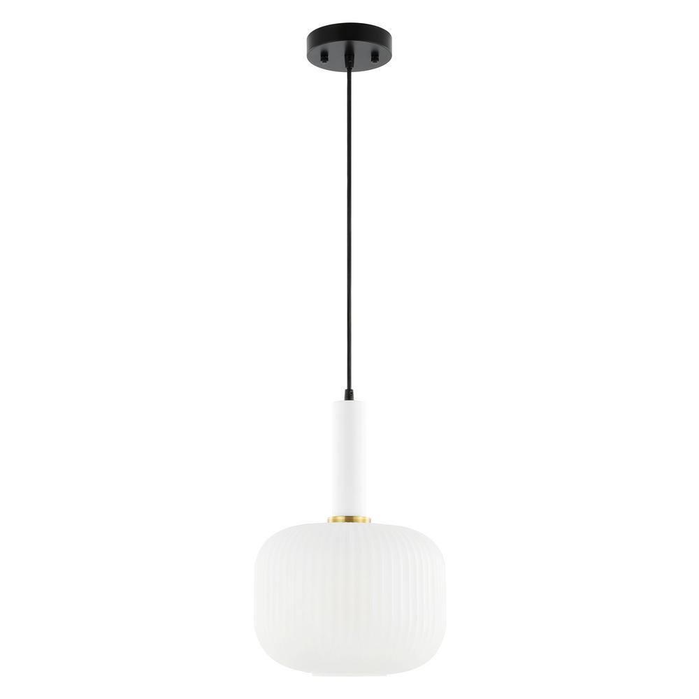 Naois 10" Pendant - PND4149 - White/Black - Safavieh