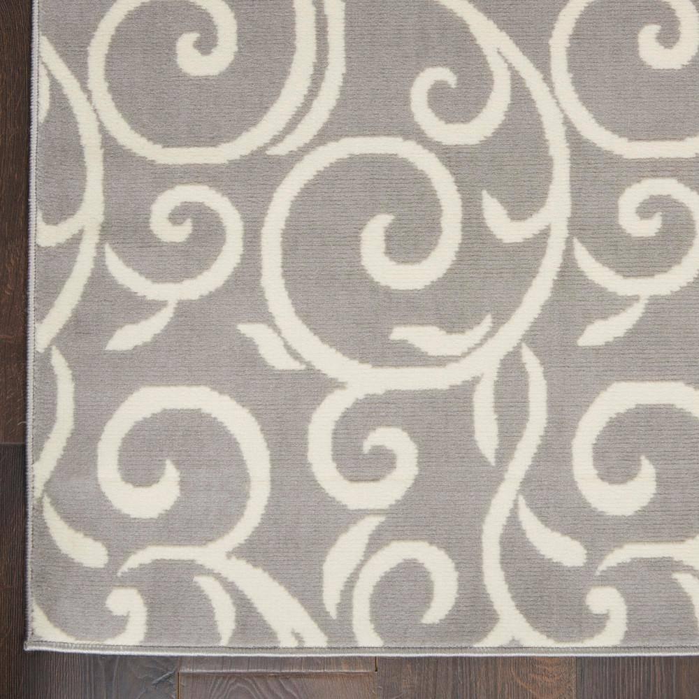 Nourison Grafix 5'3" x 7'3" (5' x 7') Grey Area Rug Bohemian Contemporary Botanical by Nourison