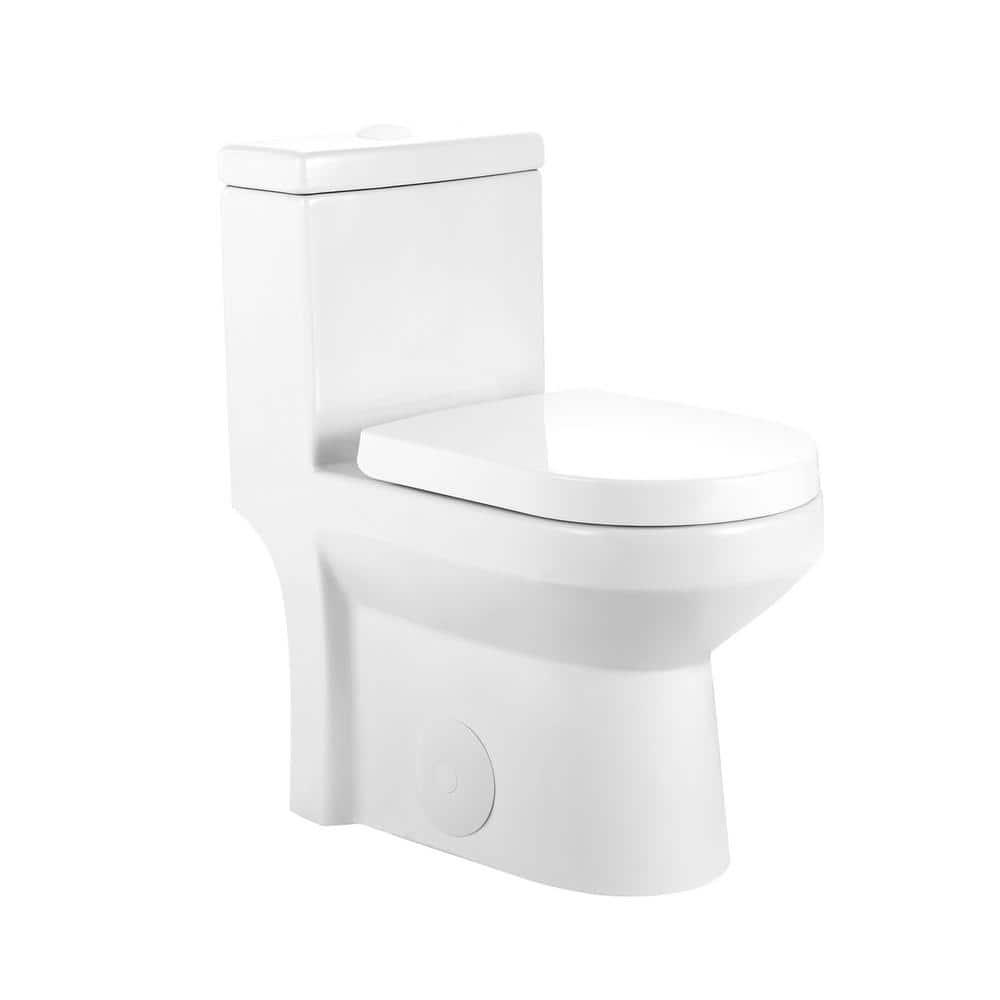 DeerValley DeerValley Liberty Compact Toilets One-Piece Toilet With High-Efficiency Flush Round Toilet for Space-Saving Floor Mounted (Seat Included) DV-1F52812-WHITE