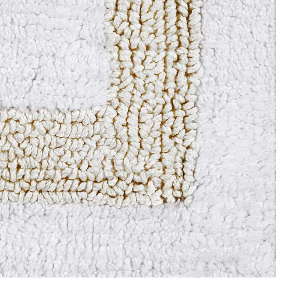 21"x34" Hotel Collection Bath Rug White/Ivory - Better Trends: Cotton Tufted, Machine Washable