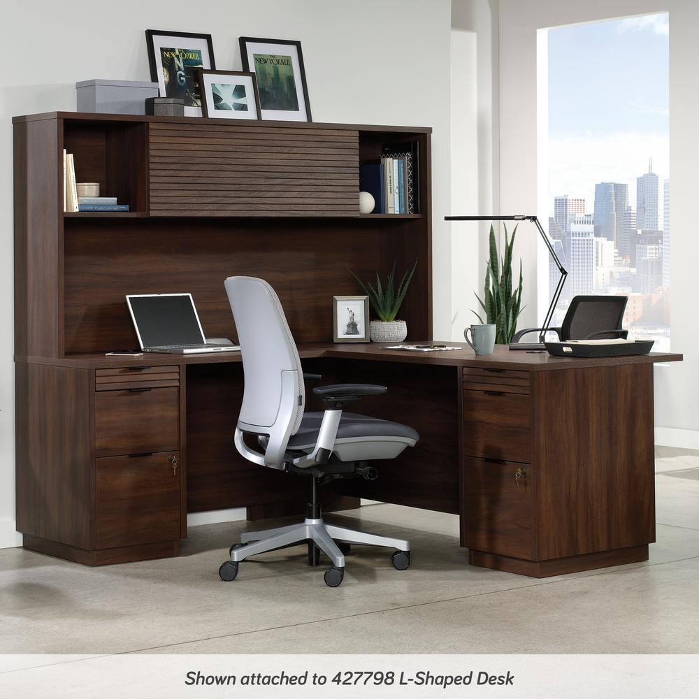 Sauder Palo Alto Engineered Wood Desk Hutch in Spiced Mahogany
