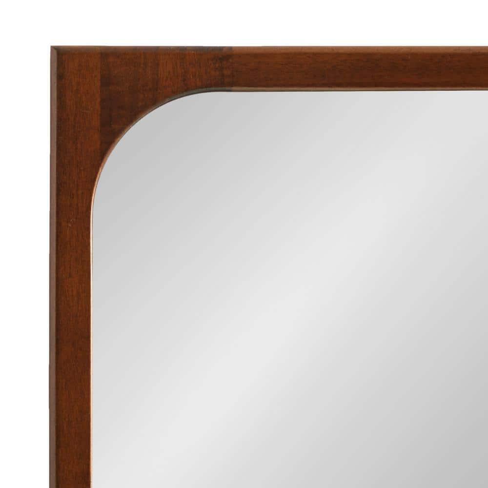 Kate & Laurel All Things Decor 24"x36" Kenai Framed Wall Mirror Walnut Brown: Modern Rectangular Design, No Assembly Required