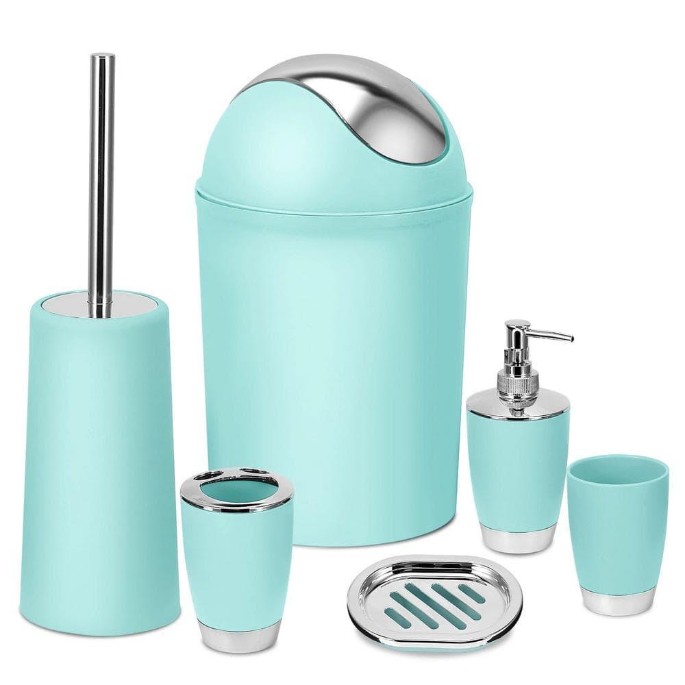 Kocaso 6 Pieces Bathroom Accessories Sets, Bathroom Set Ensemble Bathroom Toothbrush Holder Set