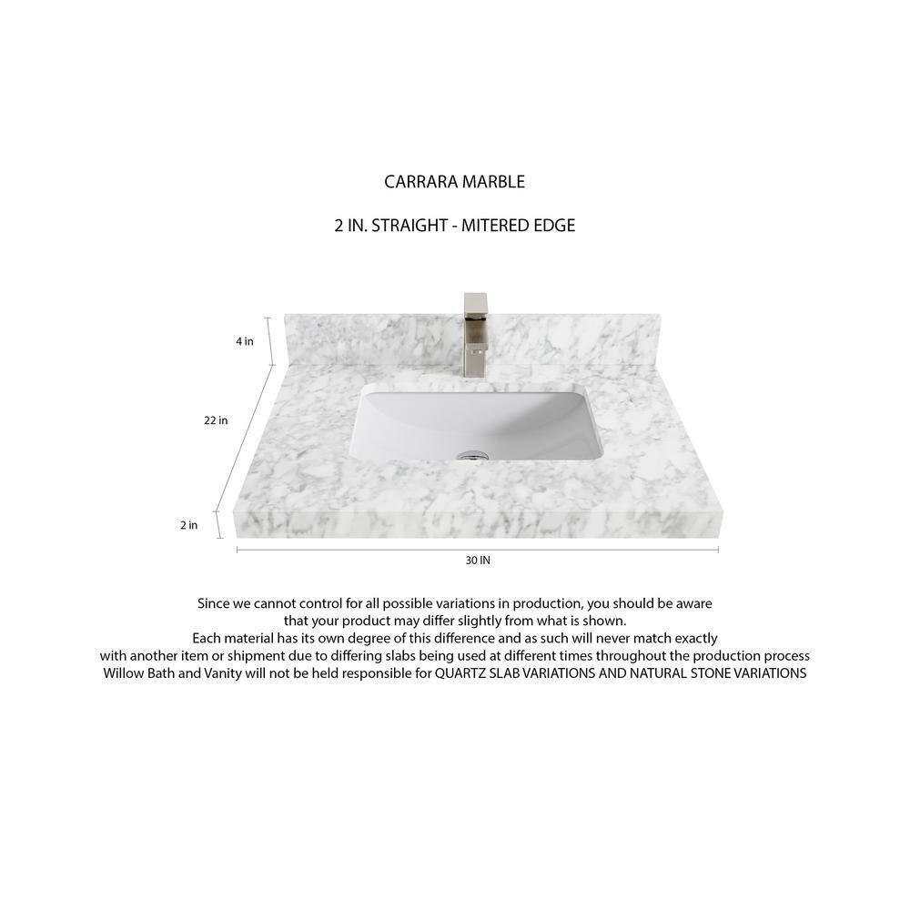 Willow Collections Aberdeen 30'' Single Bathroom Vanity with Top