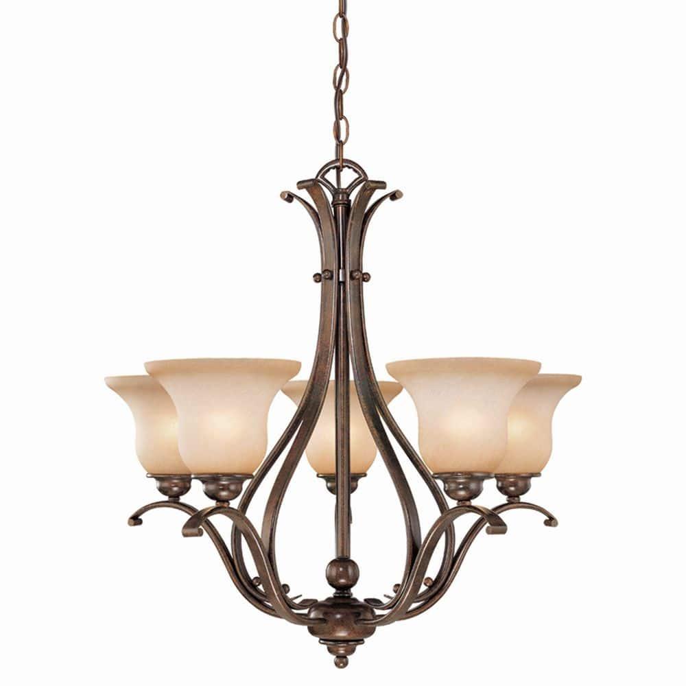 Vaxcel Monrovia 5 - Light Chandelier in  Royal Bronze