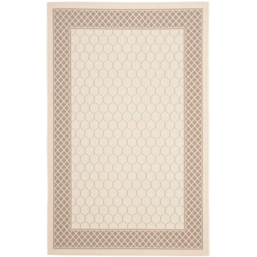 Courtyard CY7933 Power Loomed Indoor/Outdoor Area Rug - Beige/Dark Beig - 5'3"x7'7" - Safavieh.