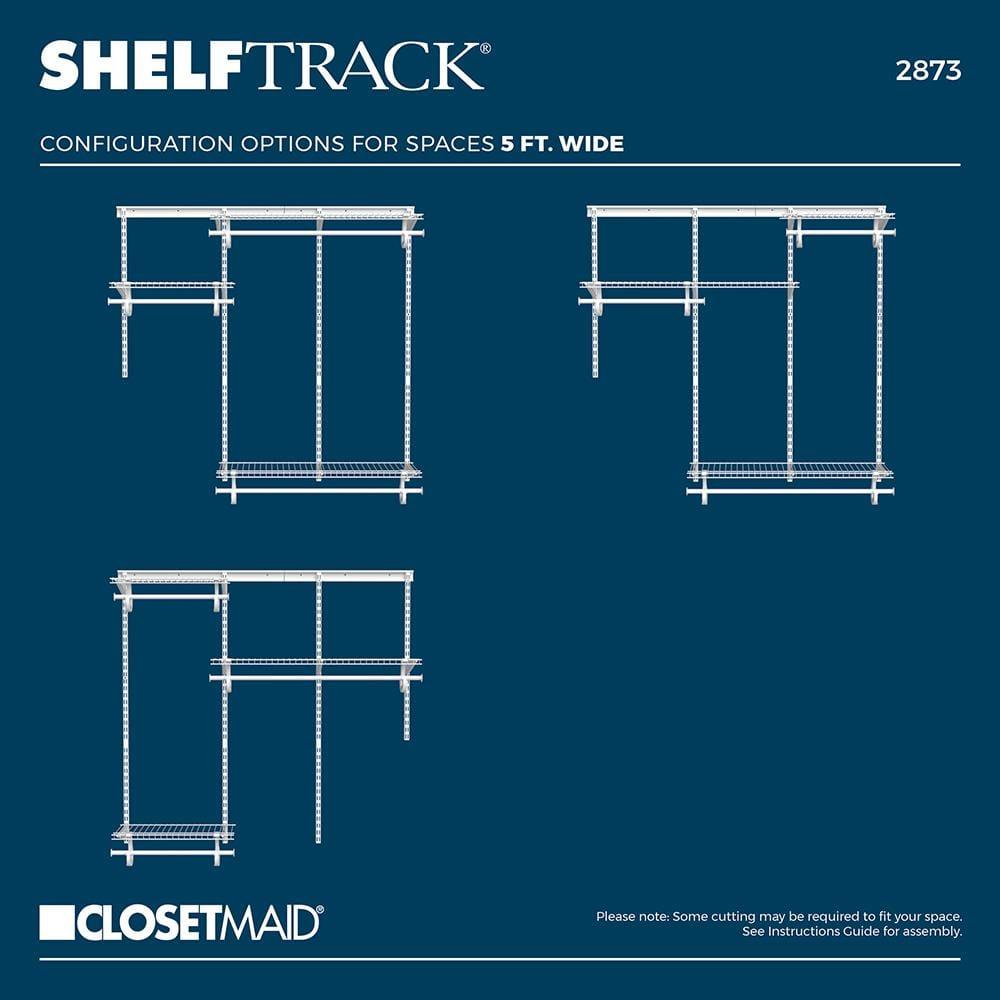 ShelfTrack 48" W - 72" W Closet System Starter Kit