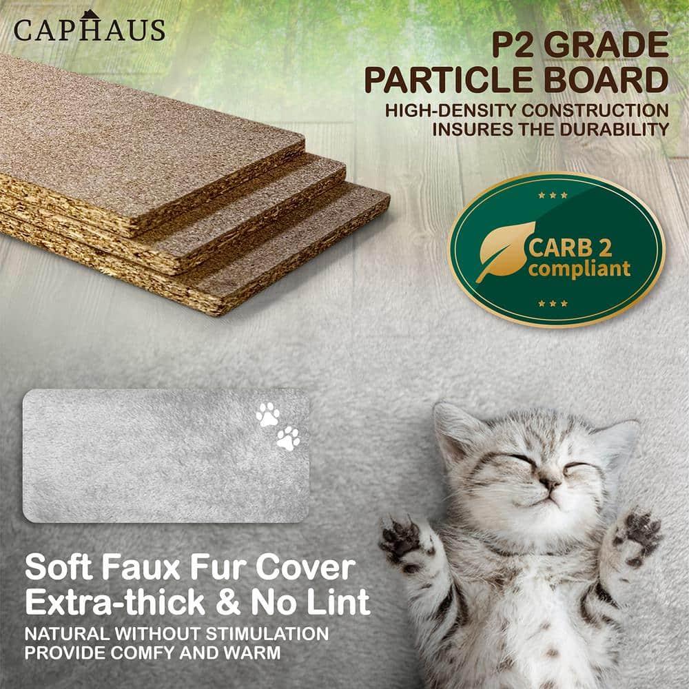 CAPHAUS Tall Cat Tree for Indoor Cats, Modern Cute 58-Inch Cat Climbing Play Tower with Top Perch for Large Cats Kittens, Multi-Level Cat Activity Tree w Scratching Posts, Hammock, Cat Cave Condo