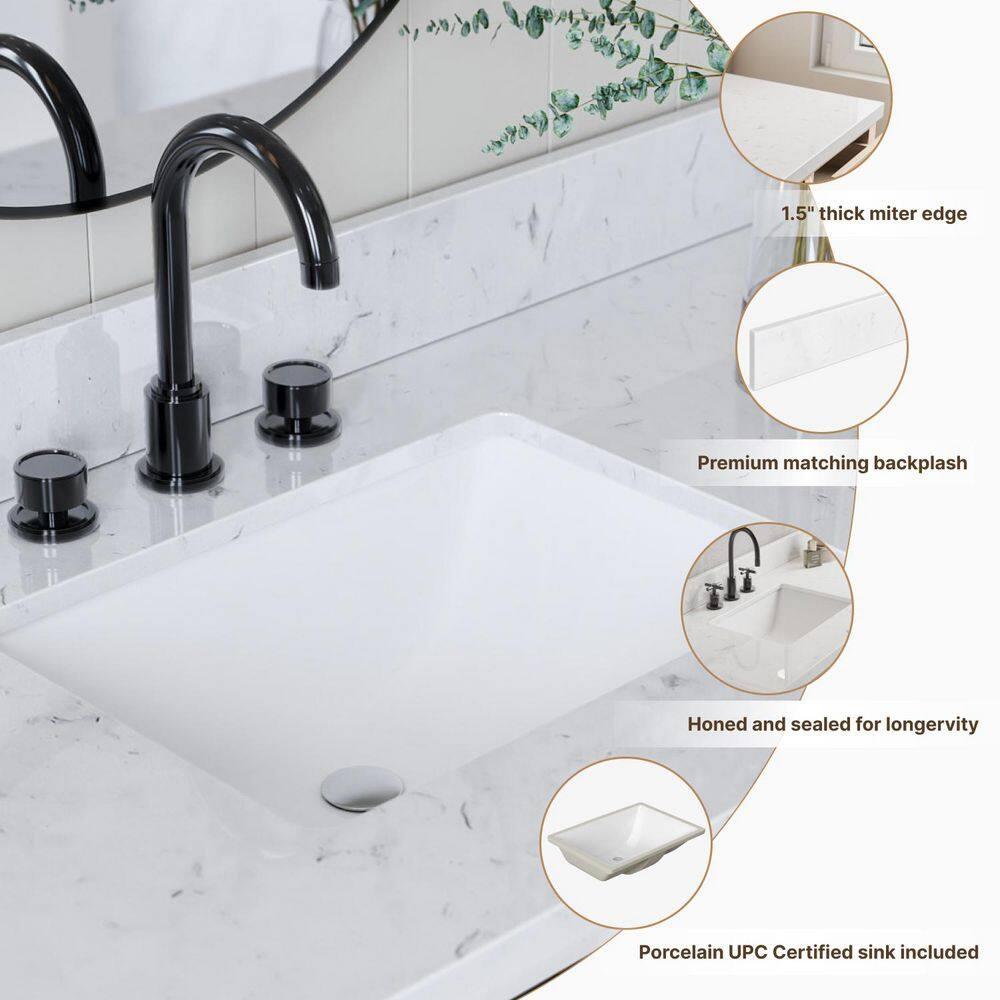 Ariel H036slcqrvo Bristol 36" Free Standing Single Basin Vanity Set - White