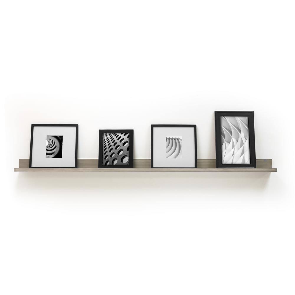 72" Picture Ledge Wall Shelf Driftwood Gray - InPlace: Modern Photo Display, MDF Floating Ledge