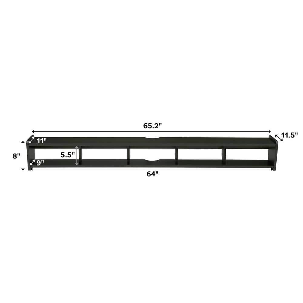 Walker Edison Minimalist Floating TV Stand for TVs up to 70”, Solid Black