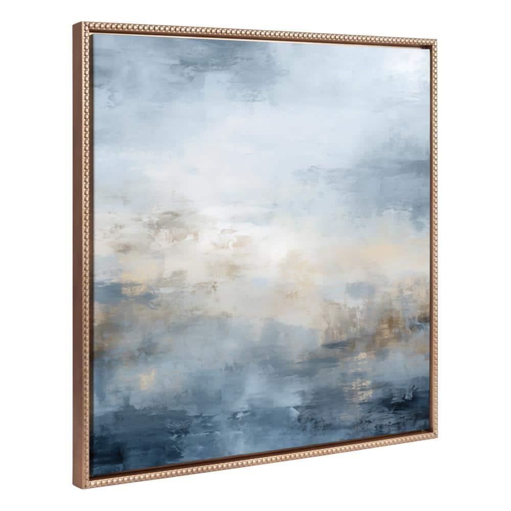 Kate & Laurel All Things Decor 30"x30" Sylvie Tonal Blue Abstract Framed Canvas by The Creative Bunch Studio